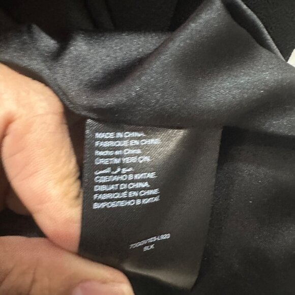 👗Size 4 Bebe Black Halter Dress Scalloped Evening twist front chiffon lined - Picture 4 of 7